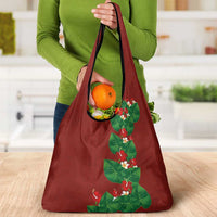Hawaiian Taro Leaves-Hibiscus and Plumeria Grocery Bag Polynesian Art-Kakau Tattoo Red LT03 - Polynesian Pride