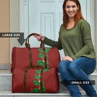 Hawaiian Taro Leaves-Hibiscus and Plumeria Travel Bag Polynesian Art-Kakau Tattoo Red LT03 - Polynesian Pride