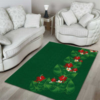 Hawaiian Taro Leaves-Hibiscus and Plumeria Area Rug Polynesian Art-Kakau Tattoo Green LT03 - Polynesian Pride
