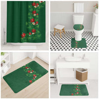 Hawaiian Taro Leaves-Hibiscus and Plumeria Bathroom Set Polynesian Art-Kakau Tattoo Green LT03 - Polynesian Pride