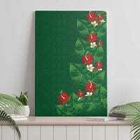 Hawaiian Taro Leaves-Hibiscus and Plumeria Canvas Wall Art Polynesian Art-Kakau Tattoo Green LT03 - Polynesian Pride