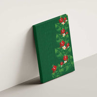 Hawaiian Taro Leaves-Hibiscus and Plumeria Canvas Wall Art Polynesian Art-Kakau Tattoo Green LT03 - Polynesian Pride