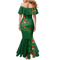 Hawaiian Taro Leaves-Hibiscus and Plumeria Family Matching Mermaid Dress and Hawaiian Shirt Polynesian Art-Kakau Tattoo Green LT03 - Polynesian Pride