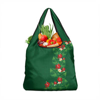 Hawaiian Taro Leaves-Hibiscus and Plumeria Grocery Bag Polynesian Art-Kakau Tattoo Green LT03 1-pack One Size Green - Polynesian Pride