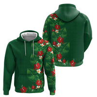 Hawaiian Taro Leaves-Hibiscus and Plumeria Hoodie Polynesian Art-Kakau Tattoo Green LT03 - Polynesian Pride