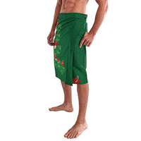 Hawaiian Taro Leaves-Hibiscus and Plumeria Lavalava Polynesian Art-Kakau Tattoo Green LT03 - Polynesian Pride