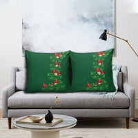 Hawaiian Taro Leaves-Hibiscus and Plumeria Pillow Cover Polynesian Art-Kakau Tattoo Green LT03 - Polynesian Pride