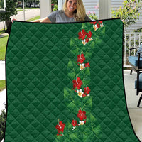Hawaiian Taro Leaves-Hibiscus and Plumeria Quilt Polynesian Art-Kakau Tattoo Green LT03 Green - Polynesian Pride