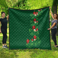 Hawaiian Taro Leaves-Hibiscus and Plumeria Quilt Polynesian Art-Kakau Tattoo Green LT03 - Polynesian Pride