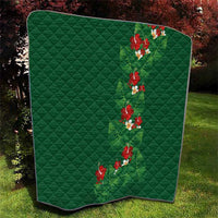 Hawaiian Taro Leaves-Hibiscus and Plumeria Quilt Polynesian Art-Kakau Tattoo Green LT03 - Polynesian Pride