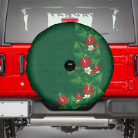 Hawaiian Taro Leaves-Hibiscus and Plumeria Spare Tire Cover Polynesian Art-Kakau Tattoo Green LT03 - Polynesian Pride