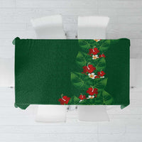 Hawaiian Taro Leaves-Hibiscus and Plumeria Tablecloth Polynesian Art-Kakau Tattoo Green LT03 Green - Polynesian Pride