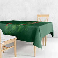 Hawaiian Taro Leaves-Hibiscus and Plumeria Tablecloth Polynesian Art-Kakau Tattoo Green LT03 - Polynesian Pride