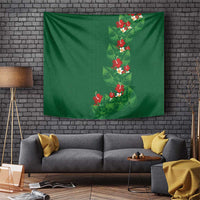 Hawaiian Taro Leaves-Hibiscus and Plumeria Tapestry Polynesian Art-Kakau Tattoo Green LT03 Green - Polynesian Pride
