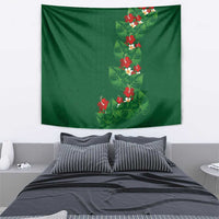 Hawaiian Taro Leaves-Hibiscus and Plumeria Tapestry Polynesian Art-Kakau Tattoo Green LT03 - Polynesian Pride