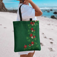 Hawaiian Taro Leaves-Hibiscus and Plumeria Tote Bag Polynesian Art-Kakau Tattoo Green LT03 - Polynesian Pride