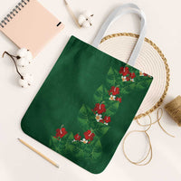 Hawaiian Taro Leaves-Hibiscus and Plumeria Tote Bag Polynesian Art-Kakau Tattoo Green LT03 White Strap One Size Green - Polynesian Pride