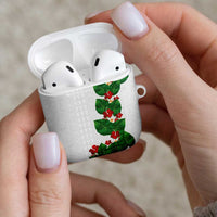 Hawaiian Taro Leaves-Hibiscus and Plumeria AirPods Case Polynesian Art-Kakau Tattoo White LT03 - Polynesian Pride