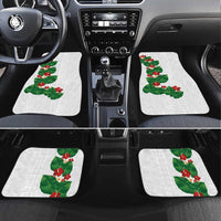 Hawaiian Taro Leaves-Hibiscus and Plumeria Car Mats Polynesian Art-Kakau Tattoo White LT03 Set 4pcs White - Polynesian Pride