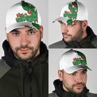 Hawaiian Taro Leaves-Hibiscus and Plumeria Classic Cap Polynesian Art-Kakau Tattoo White LT03 - Polynesian Pride