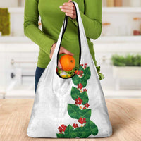 Hawaiian Taro Leaves-Hibiscus and Plumeria Grocery Bag Polynesian Art-Kakau Tattoo White LT03 - Polynesian Pride