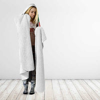 Hawaiian Taro Leaves-Hibiscus and Plumeria Hooded Blanket Polynesian Art-Kakau Tattoo White LT03 - Polynesian Pride