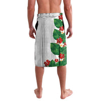 Hawaiian Taro Leaves-Hibiscus and Plumeria Lavalava Polynesian Art-Kakau Tattoo White LT03 - Polynesian Pride