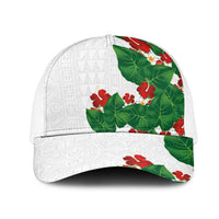 Hawaiian Taro Leaves-Hibiscus and Plumeria Mesh Trucker Cap Polynesian Art-Kakau Tattoo White LT03 One Size White White - Polynesian Pride
