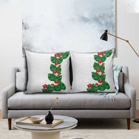 Hawaiian Taro Leaves-Hibiscus and Plumeria Pillow Cover Polynesian Art-Kakau Tattoo White LT03 - Polynesian Pride