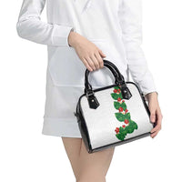 Hawaiian Taro Leaves-Hibiscus and Plumeria Shoulder Handbag Polynesian Art-Kakau Tattoo White LT03 - Polynesian Pride