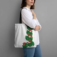 Hawaiian Taro Leaves-Hibiscus and Plumeria Tote Bag Polynesian Art-Kakau Tattoo White LT03 - Polynesian Pride