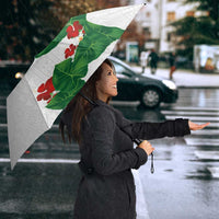 Hawaiian Taro Leaves-Hibiscus and Plumeria Umbrella Polynesian Art-Kakau Tattoo White LT03 - Polynesian Pride