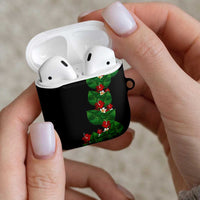 Hawaiian Taro Leaves-Hibiscus and Plumeria AirPods Case Polynesian Art-Kakau Tattoo Black LT03 - Polynesian Pride