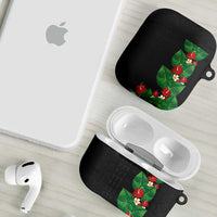 Hawaiian Taro Leaves-Hibiscus and Plumeria AirPods Case Polynesian Art-Kakau Tattoo Black LT03 - Polynesian Pride