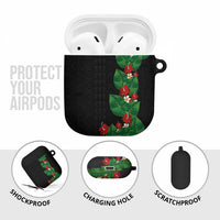 Hawaiian Taro Leaves-Hibiscus and Plumeria AirPods Case Polynesian Art-Kakau Tattoo Black LT03 - Polynesian Pride