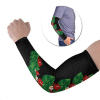 Hawaiian Taro Leaves-Hibiscus and Plumeria Arm Sleeves Polynesian Art-Kakau Tattoo Black LT03 Set of 2 Black - Polynesian Pride