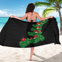 Hawaiian Taro Leaves-Hibiscus and Plumeria Sarong Polynesian Art-Kakau Tattoo Black LT03 - Polynesian Pride