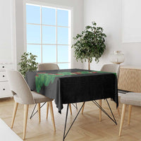 Hawaiian Taro Leaves-Hibiscus and Plumeria Tablecloth Polynesian Art-Kakau Tattoo Black LT03 - Polynesian Pride