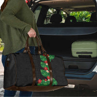 Hawaiian Taro Leaves-Hibiscus and Plumeria Travel Bag Polynesian Art-Kakau Tattoo Black LT03 - Polynesian Pride