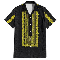 Philippines Polynesian Jasmine Pattern Family Matching Off The Shoulder Long Sleeve Dress and Hawaiian Shirt With Barong Tagalog Black Style LT03 Dad's Shirt - Short Sleeve Black - Polynesian Pride