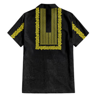 Philippines Polynesian Jasmine Pattern Family Matching Short Sleeve Bodycon Dress and Hawaiian Shirt With Barong Tagalog Black Style LT03 - Polynesian Pride