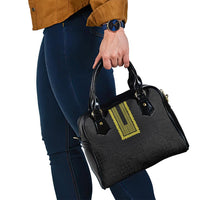 Philippines Polynesian Jasmine Pattern Shoulder Handbag With Barong Tagalog Black Style
