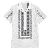 Philippines Polynesian Jasmine Pattern Family Matching Long Sleeve Bodycon Dress and Hawaiian Shirt With Barong Tagalog White Style LT03 Dad's Shirt - Short Sleeve White - Polynesian Pride