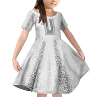 Philippines Polynesian Jasmine Pattern Family Matching Mermaid Dress and Hawaiian Shirt With Barong Tagalog White Style LT03 Daughter's Dress White - Polynesian Pride