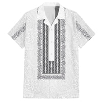 Philippines Polynesian Jasmine Pattern Family Matching Off The Shoulder Long Sleeve Dress and Hawaiian Shirt With Barong Tagalog White Style LT03 Dad's Shirt - Short Sleeve White - Polynesian Pride