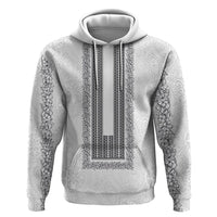 Philippines Polynesian Jasmine Pattern Zip Hoodie With Barong Tagalog White Style LT03 Pullover Hoodie White - Polynesian Pride