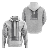 Philippines Polynesian Jasmine Pattern Zip Hoodie With Barong Tagalog White Style LT03 - Polynesian Pride