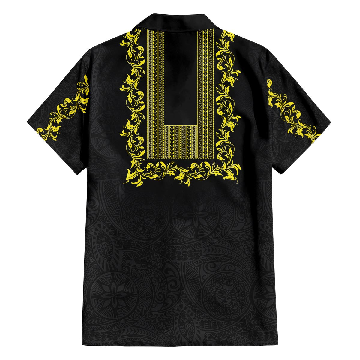Philippines Polynesian Floral Pattern Family Matching Off The Shoulder Long Sleeve Dress and Hawaiian Shirt With Barong Tagalog Black Style LT03 - Polynesian Pride