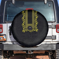 Philippines Polynesian Floral Pattern Spare Tire Cover With Barong Tagalog Black Style LT03 Black - Polynesian Pride