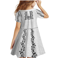 Philippines Polynesian Floral Pattern Family Matching Mermaid Dress and Hawaiian Shirt With Barong Tagalog White Style LT03 - Polynesian Pride